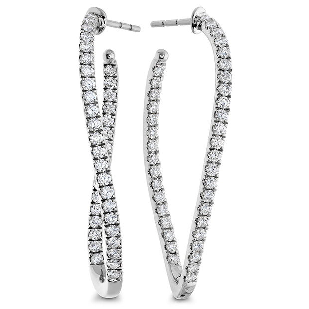 Shared Prong Twist Hoops 1ctw approx.