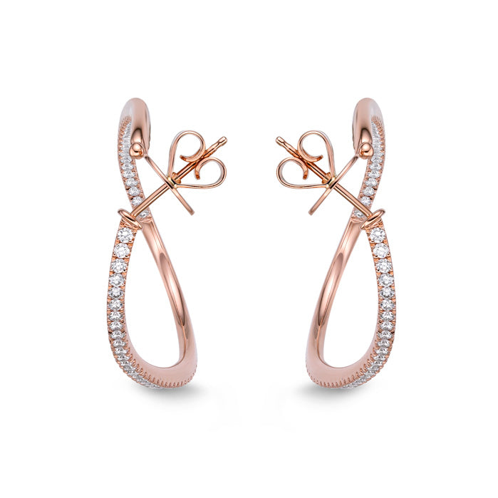 Shared Prong Twist Hoops 2ctw approx.