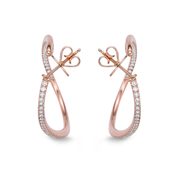 Shared Prong Twist Hoops 2ctw approx.