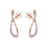 Shared Prong Twist Hoops 2ctw approx.