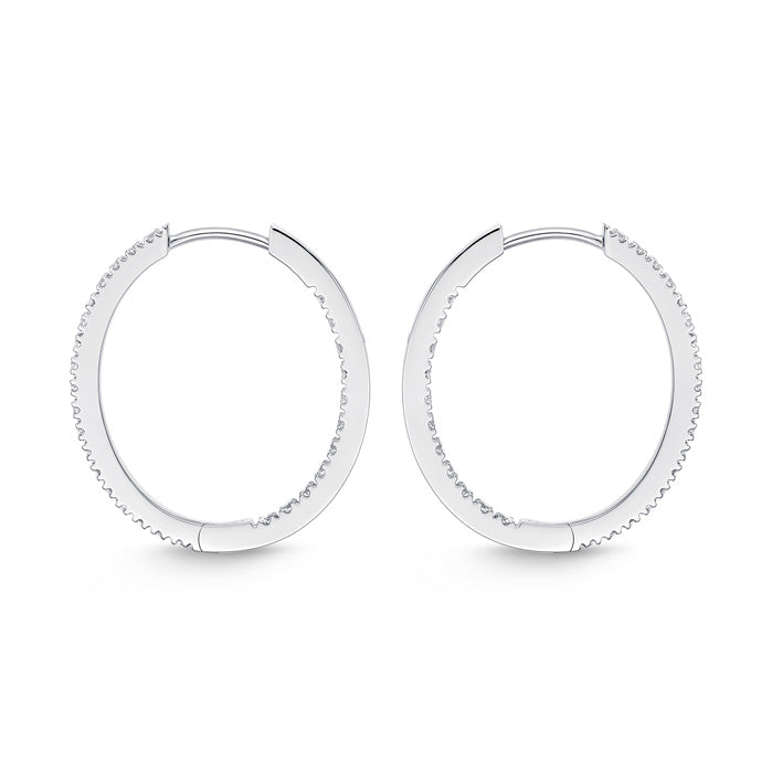 Oval Diamond Hoops .50ctw approx.