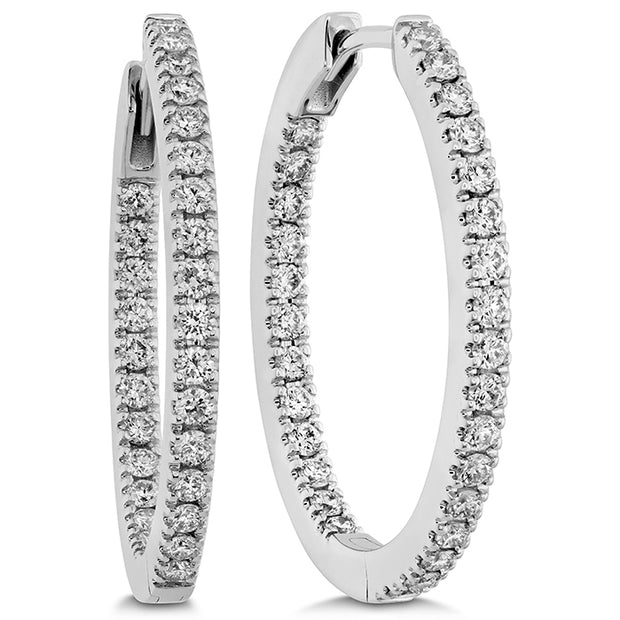 Oval Diamond Hoops .75ctw approx.