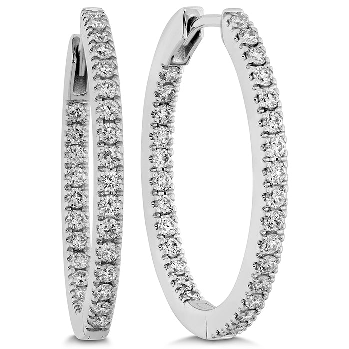 Oval Diamond Hoops .75ctw approx.