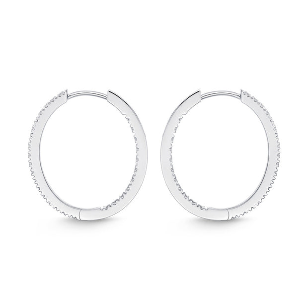 Oval Diamond Hoops .75ctw approx.