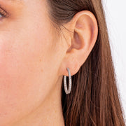 Oval Diamond Hoops .75ctw approx.