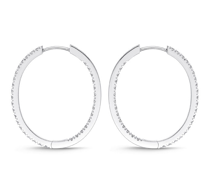 Oval Diamond Hoops 1ctw approx.