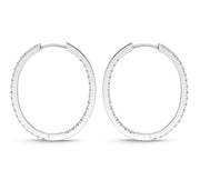 Oval Diamond Hoops 1ctw approx.