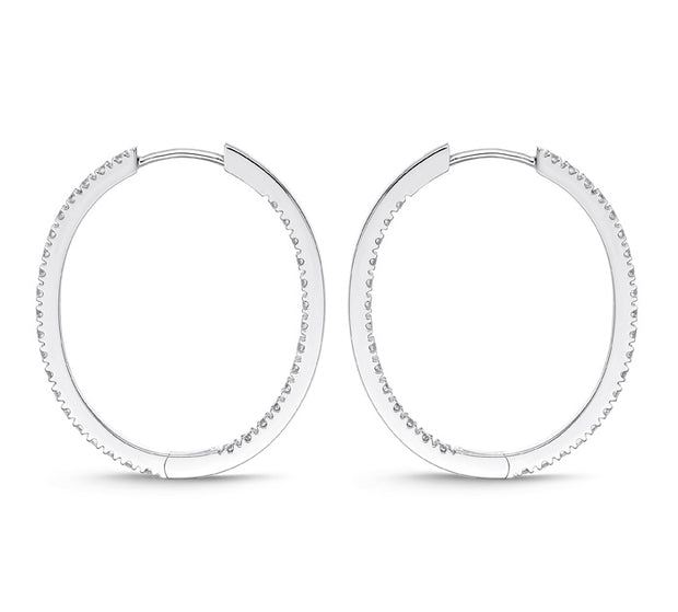 Oval Diamond Hoops 1ctw approx.