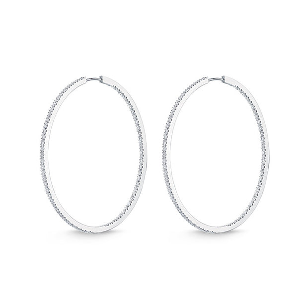 Oval Diamond Hoops 2ctw approx.