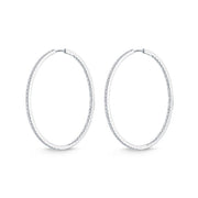 Oval Diamond Hoops 2ctw approx.