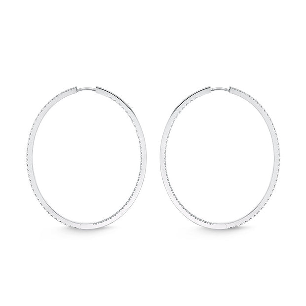 Oval Diamond Hoops 2ctw approx.