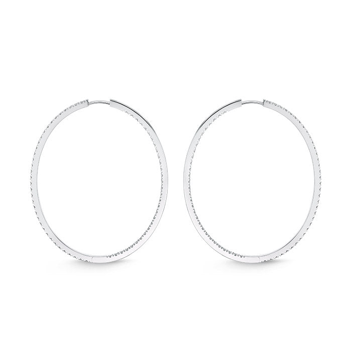 Oval Diamond Hoops 2ctw approx.