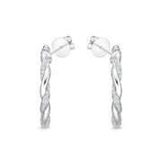 Rope Hoops, alternating pave, 24X24MM