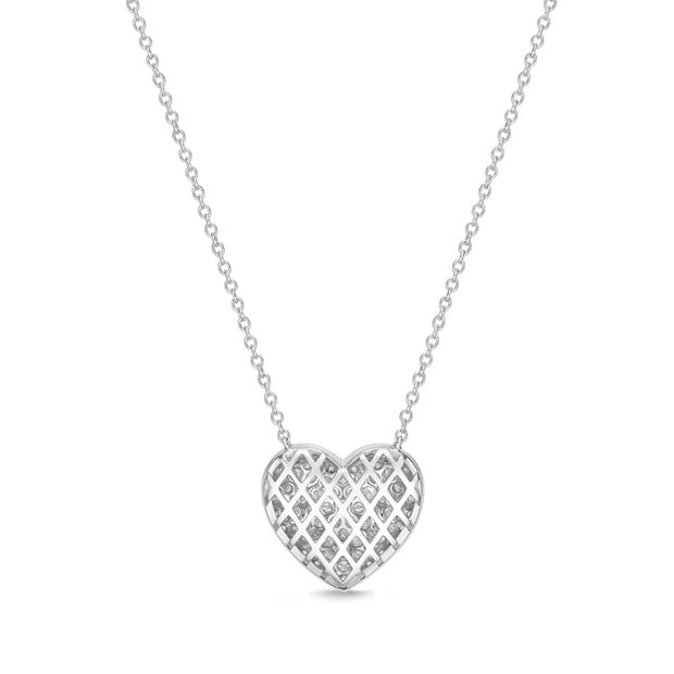 Pave Heart Necklace 1ctw approx.