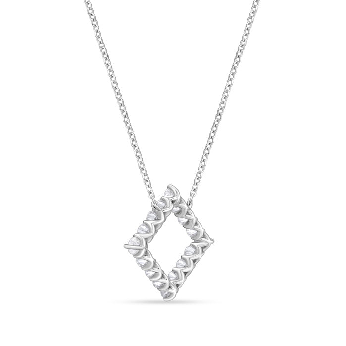 Diamond Offset Square Necklace 1ctw approx.