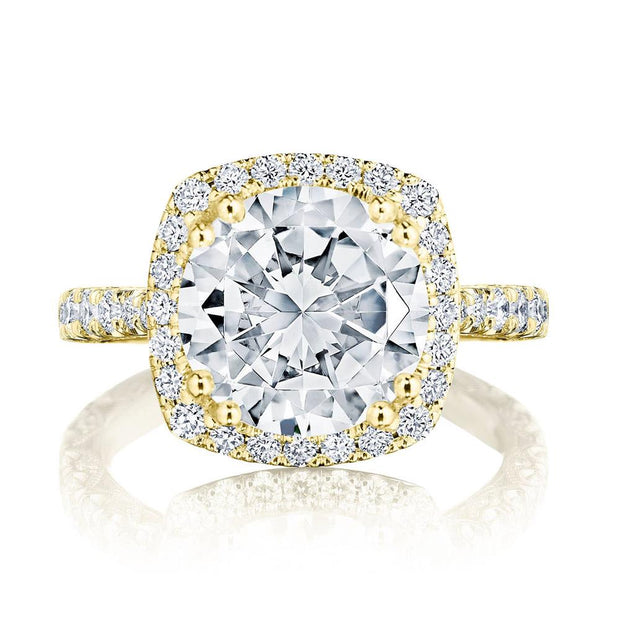 Round with Cushion Bloom Engagement Ring