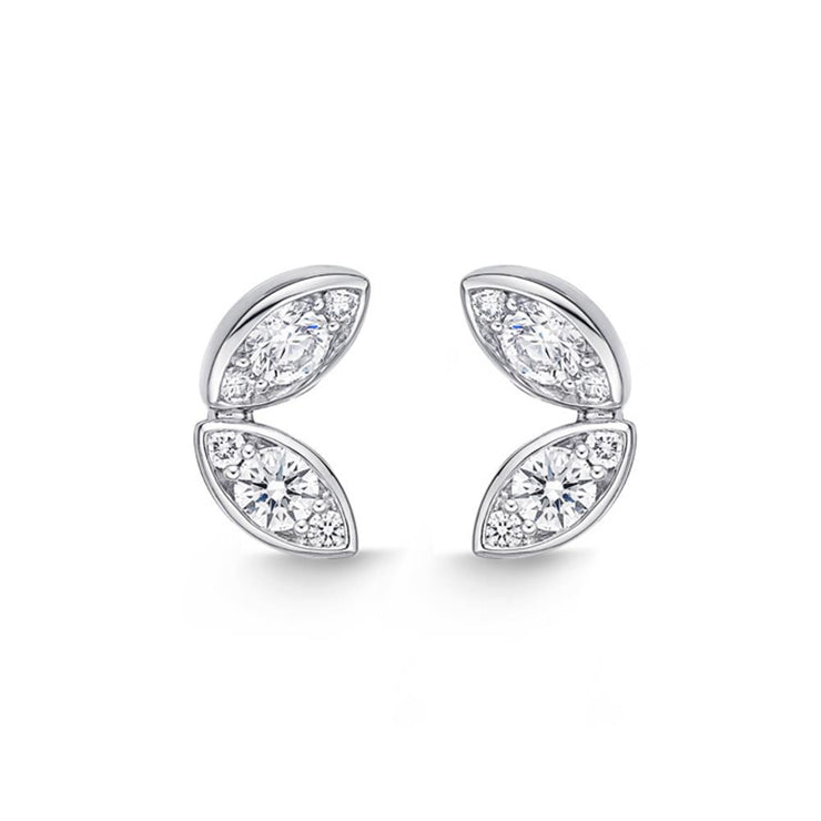 Vintage Petal Diamond Studs .60ctw approx.