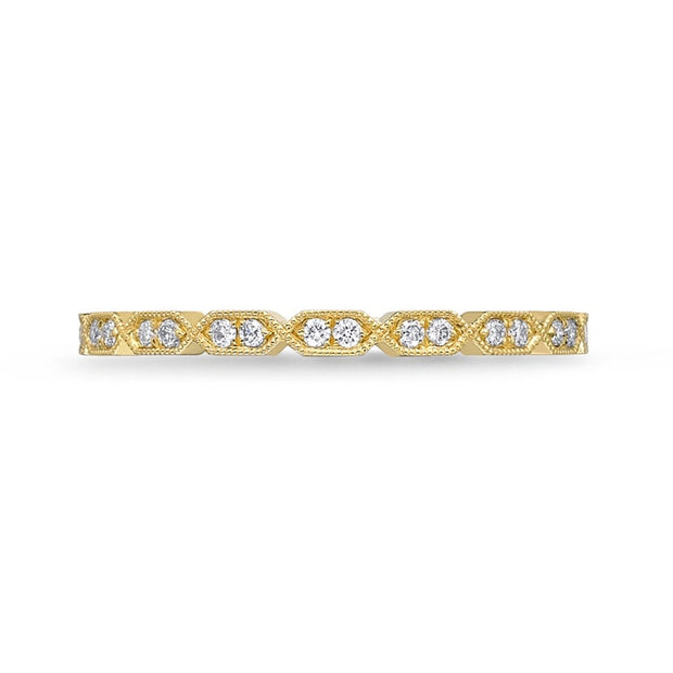 Vintage Hexagon Stackable Band .08ctw approx.