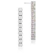 Round Diamond Drop Earrings