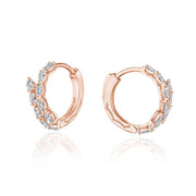 Medium Hoop Pear Diamond Earrings in 18k Rose Gold