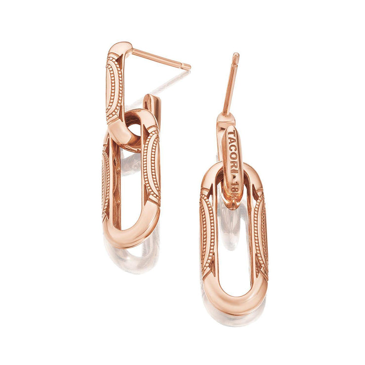 Double Link Earrings, Milgrain