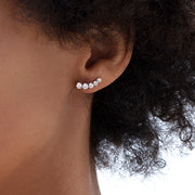 Essentials 5 Stone Ear Climbers .70ctw approx.