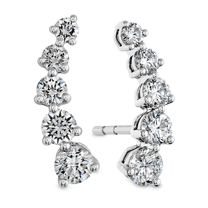 Essentials 5 Stone Ear Climbers .70ctw approx.