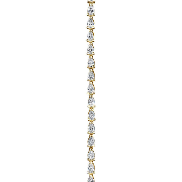 Pear Diamond Tennis Necklace in 18k Yellow Gold