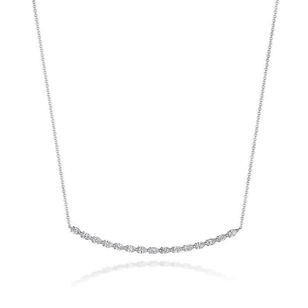 Pear Diamond Necklace in 18k White Gold