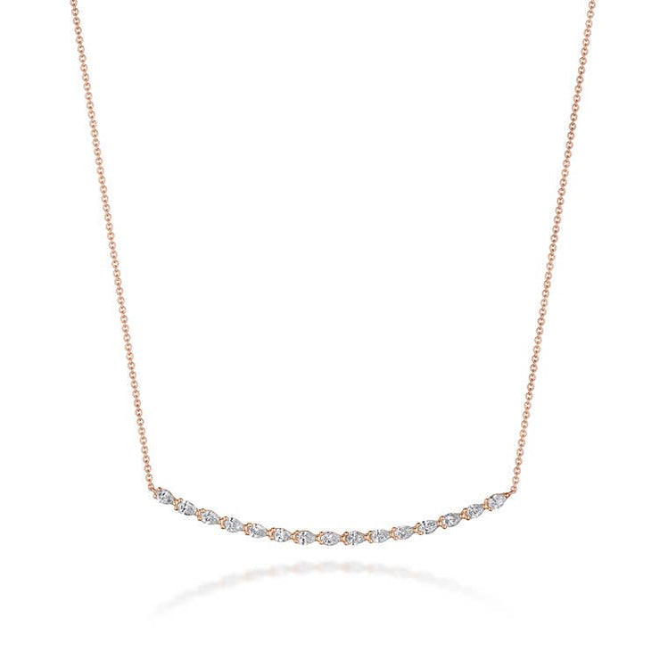 Pear Diamond Necklace in 18k Rose Gold