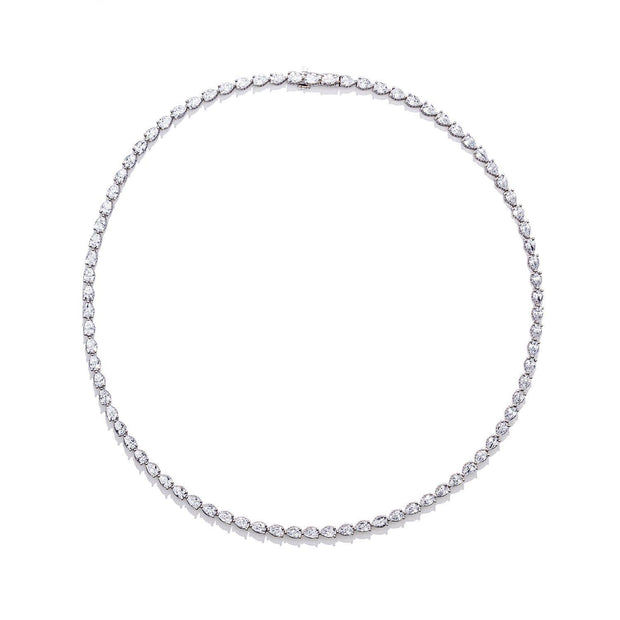 Pear Diamond Tennis Necklace
