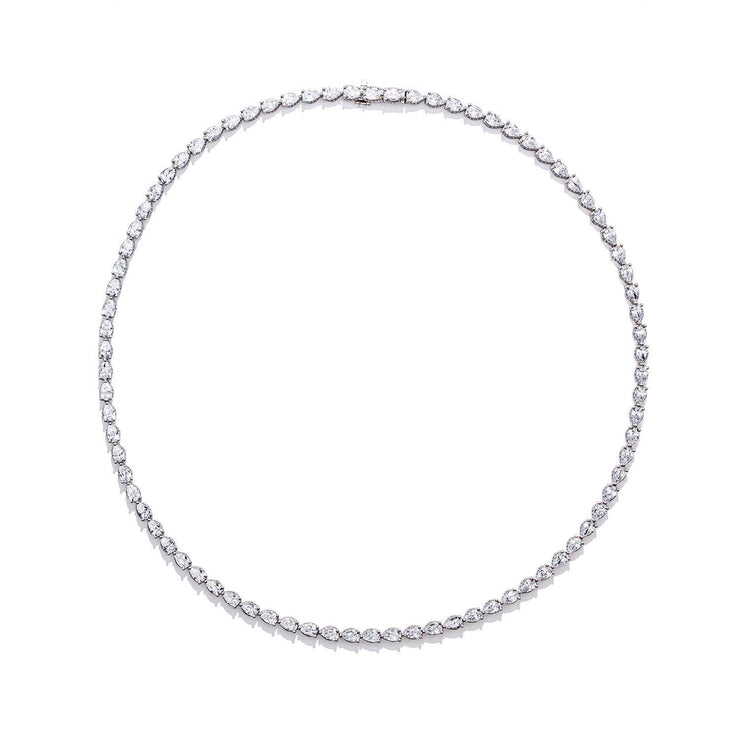 Pear Diamond Tennis Necklace
