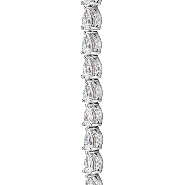 Pear Diamond Tennis Necklace