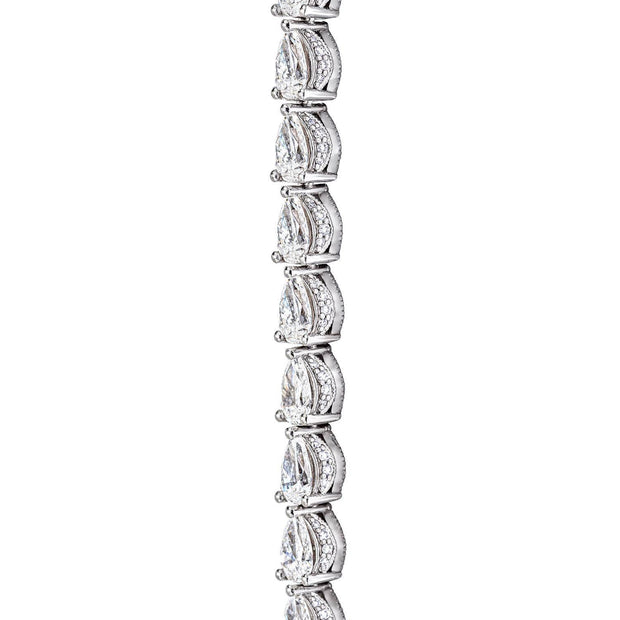 Pear Diamond Tennis Necklace
