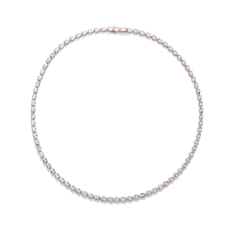 Pear Diamond Tennis Necklace