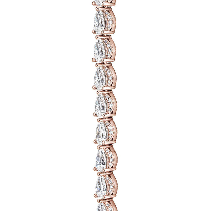 Pear Diamond Tennis Necklace