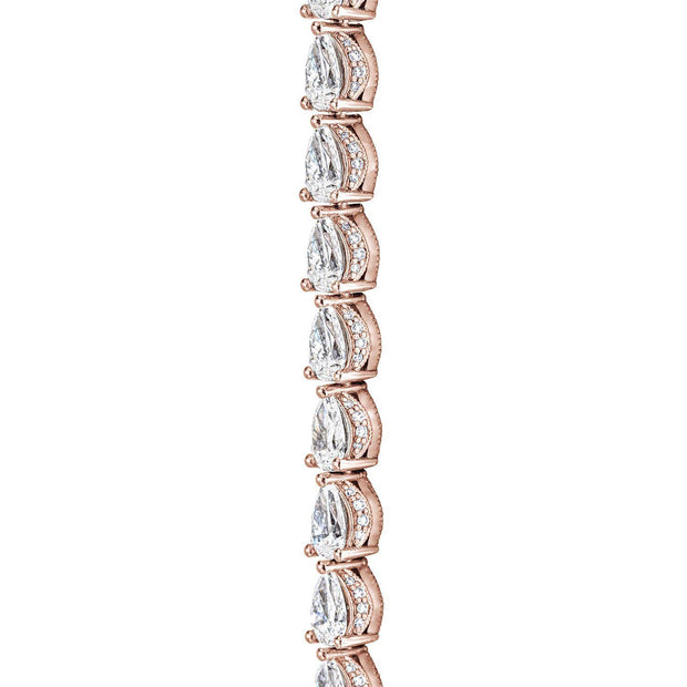 Pear Diamond Tennis Necklace