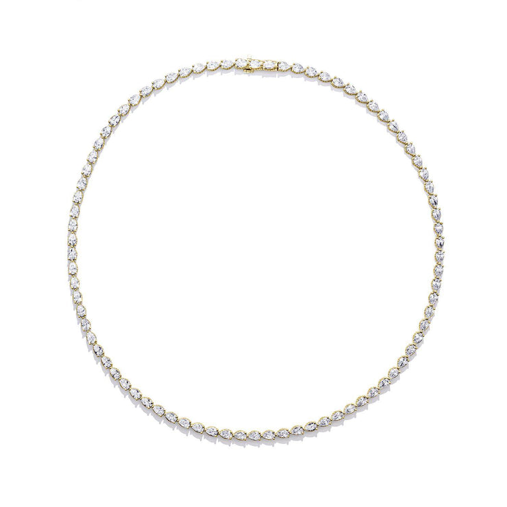 Pear Diamond Tennis Necklace