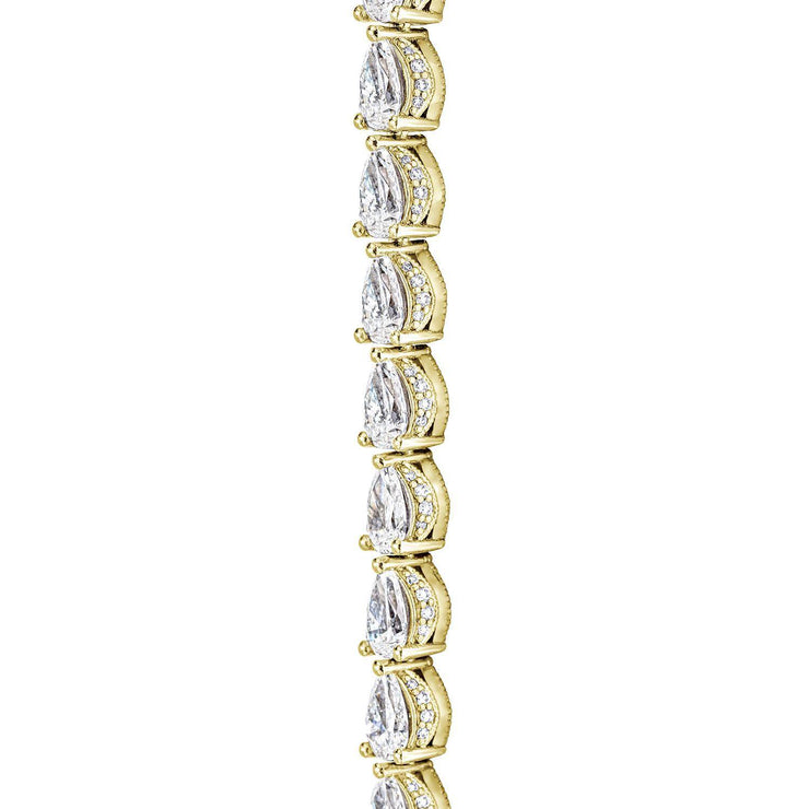 Pear Diamond Tennis Necklace