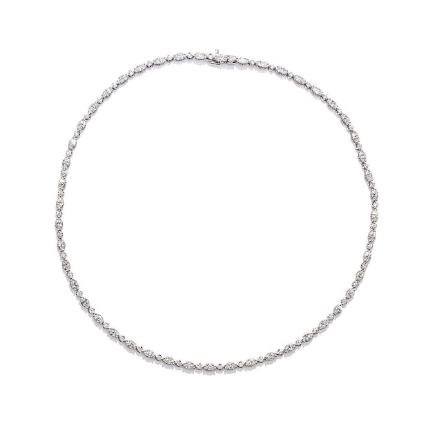 Mixed Diamond Tennis Necklace