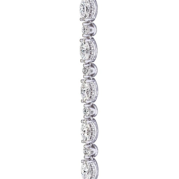Mixed Diamond Tennis Necklace