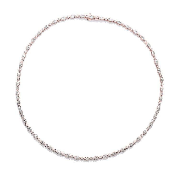 Mixed Diamond Tennis Necklace