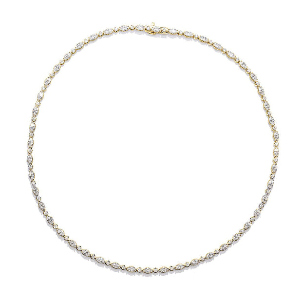 Mixed Diamond Tennis Necklace