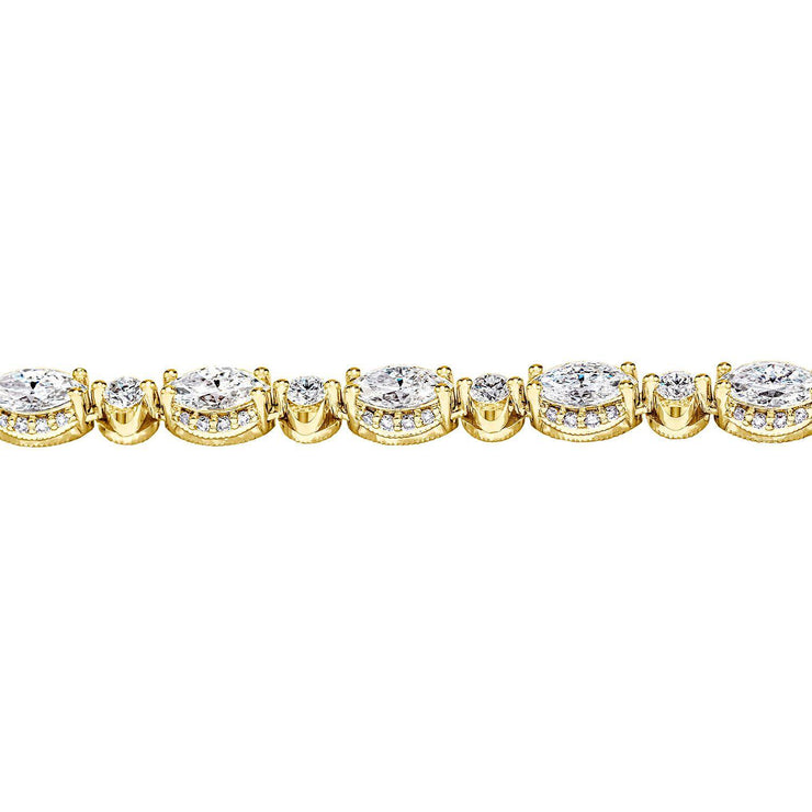 Mixed Diamond Tennis Necklace