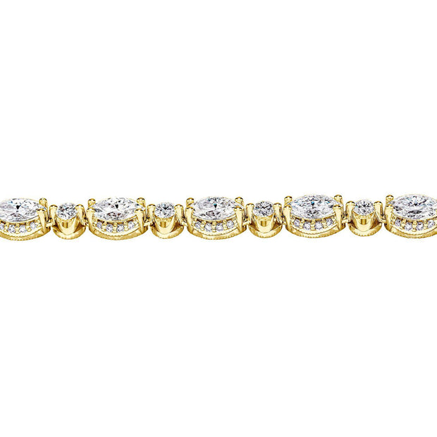 Mixed Diamond Tennis Necklace