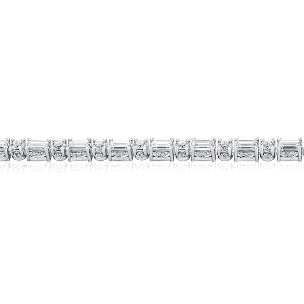 Diamond Tennis Necklace, Baguette & Round