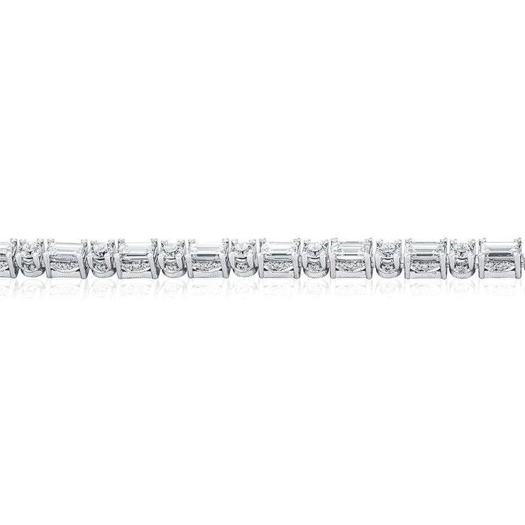 Diamond Tennis Necklace, Baguette & Round