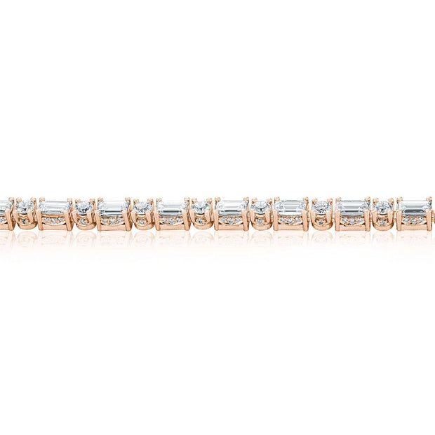 Diamond Tennis Necklace, Baguette & Round