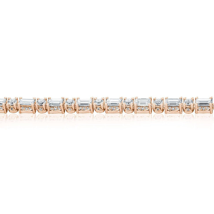 Diamond Tennis Necklace, Baguette & Round