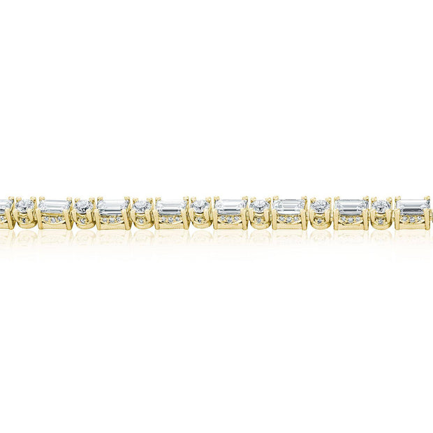 Diamond Tennis Necklace, Baguette & Round